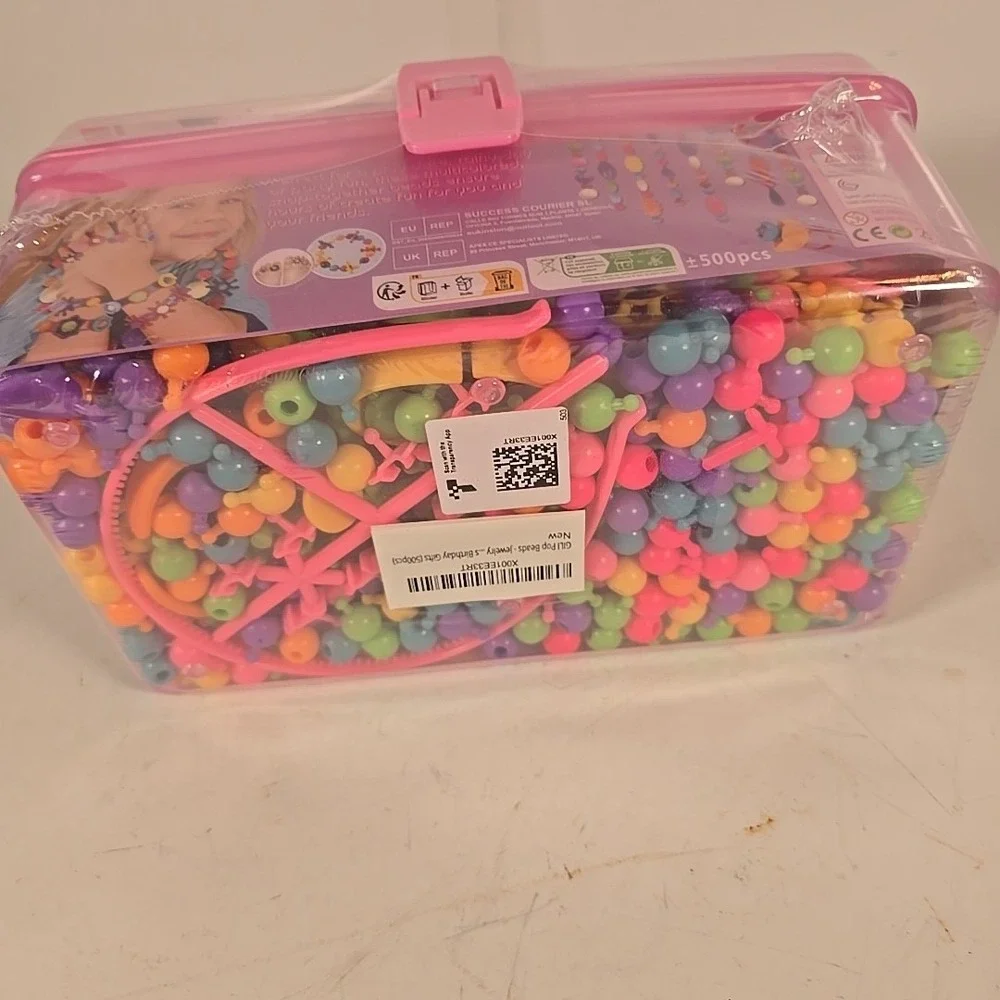 Gili Pop Beads 500pcs Arts and Crafts Toys Gifts for Kids 4yr-8yr Jewelry Making